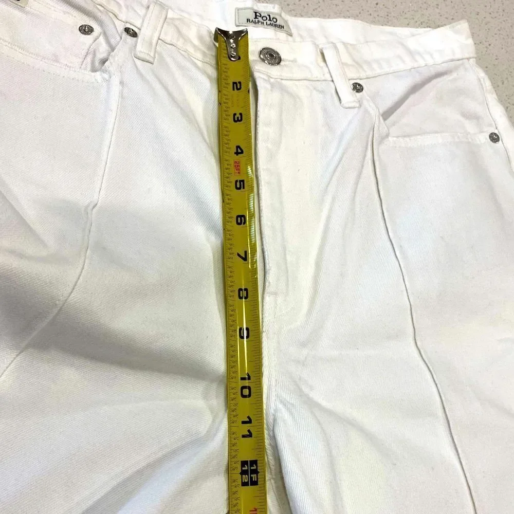 Ralph Lauren 31x26 Crop Wide Leg Jeans White NWT 100% Cotton